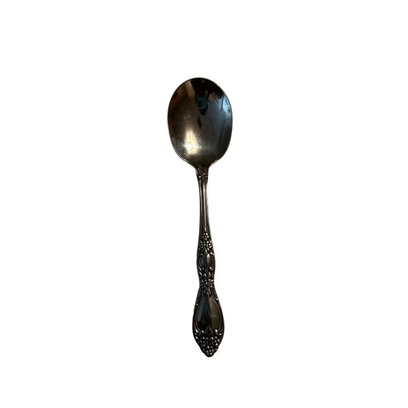 Oneida Silver Huntington Stainless Flower Pattern sugar Spoon glossy floral - Picture 3 of 4